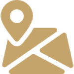 Gold map icon with location pin